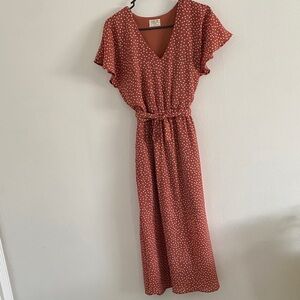 Sienna Sky pastel colour polka dots midi dress, XS